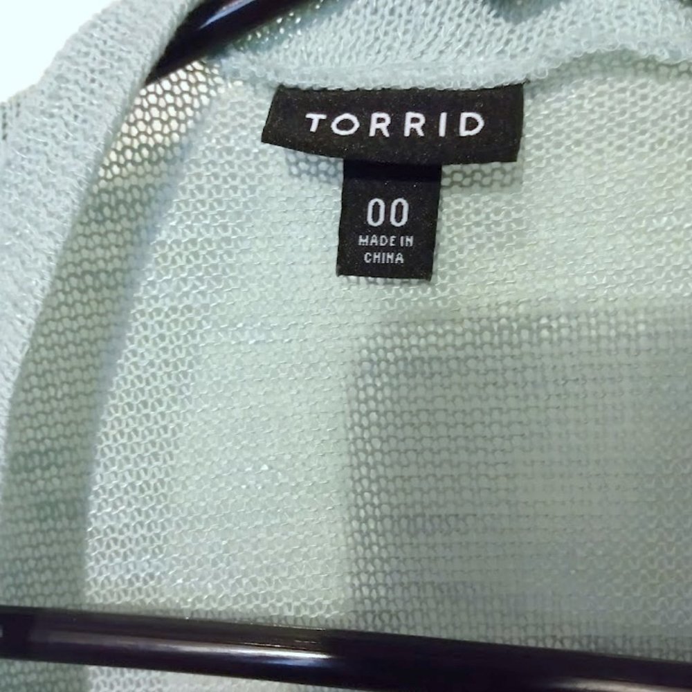 Torrid Light Knit Cardigan Sweater 00 (10-12) Open Front Hi-Lo Boho Coquette Y2K - Picture 3 of 8